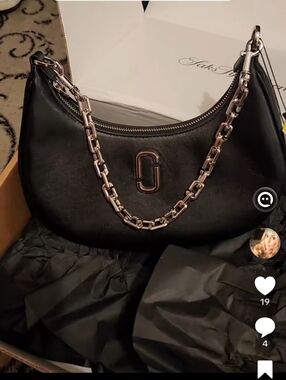 Marc Jacobs Black Curve Bag with Chain Strap